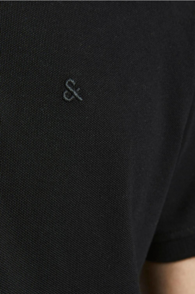 JJEPAULOS POLO SS NOOS 12136668 BLACK/TONAL/BLAC